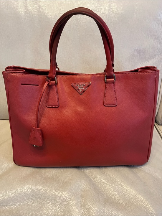 Prada Handbags - Prada Red Saffiano Leather Tote